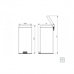 Lixeira com Pedal em Aço Inox com Acabamento Polido e Balde Interno 30 L - Tramontina